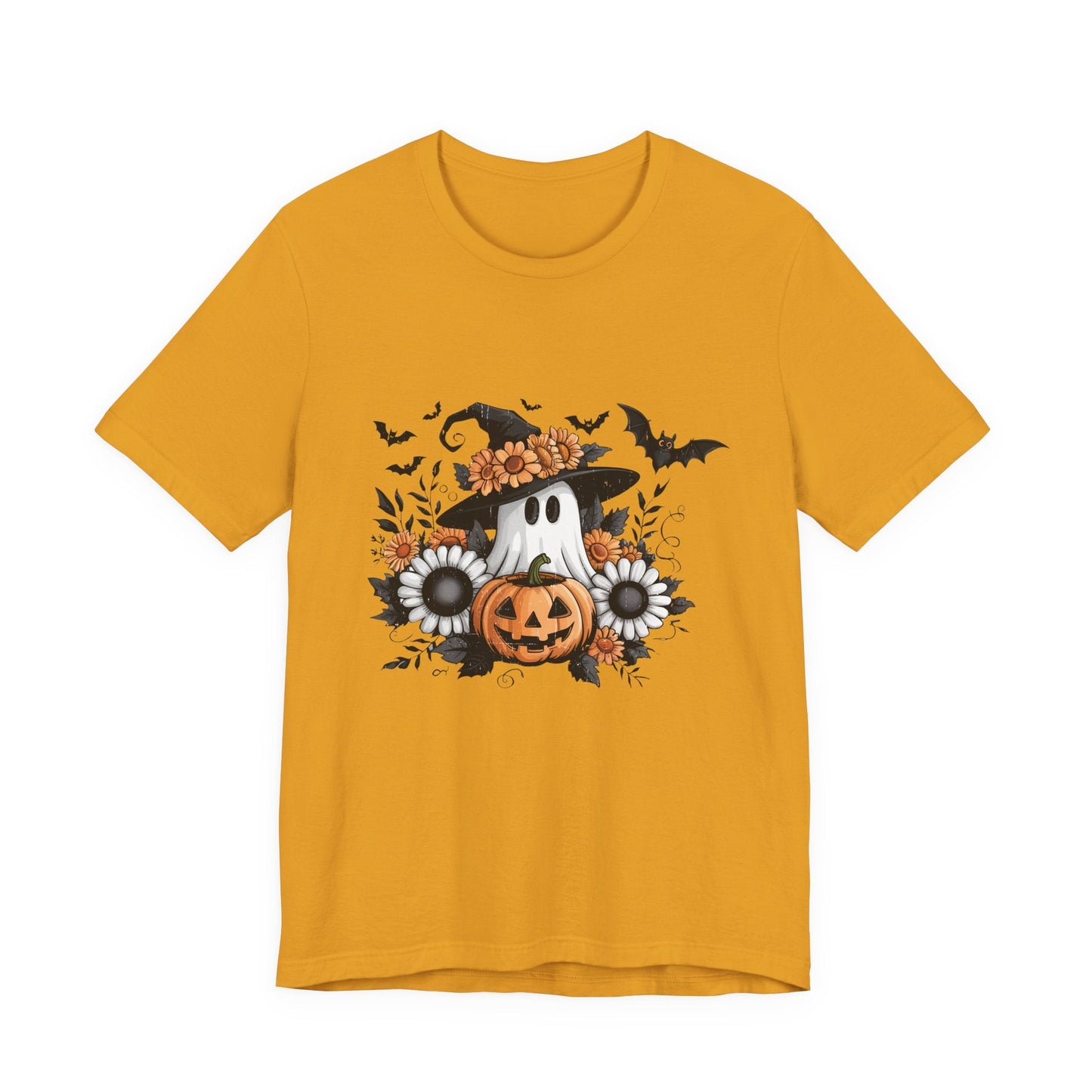 Funny Ghost Pumpkin Shirt, Boho Ghost Shirt, Soft floral ghost - Popbydesign