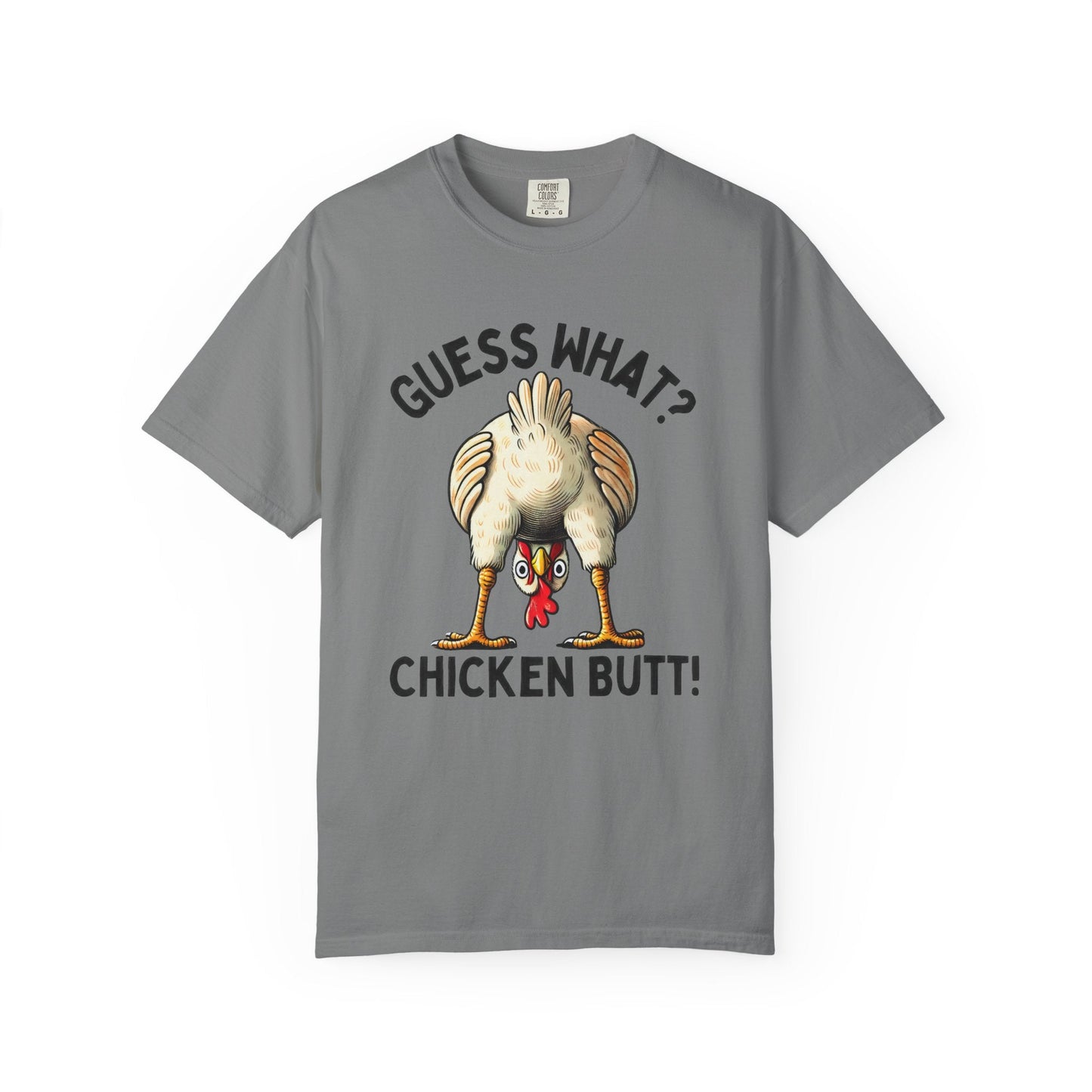 Funny Guess What Chicken Butt Humorous Chicken Lover Tee - Popbydesign