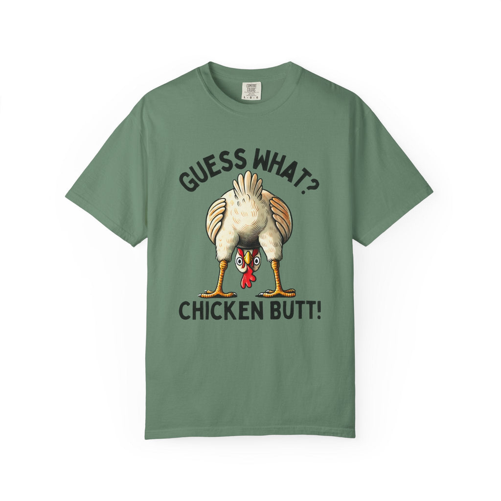 Funny Guess What Chicken Butt Humorous Chicken Lover Tee by Printify