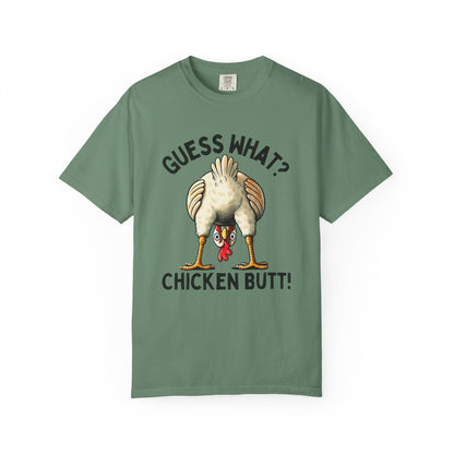 Funny Guess What Chicken Butt Humorous Chicken Lover Tee - Popbydesign