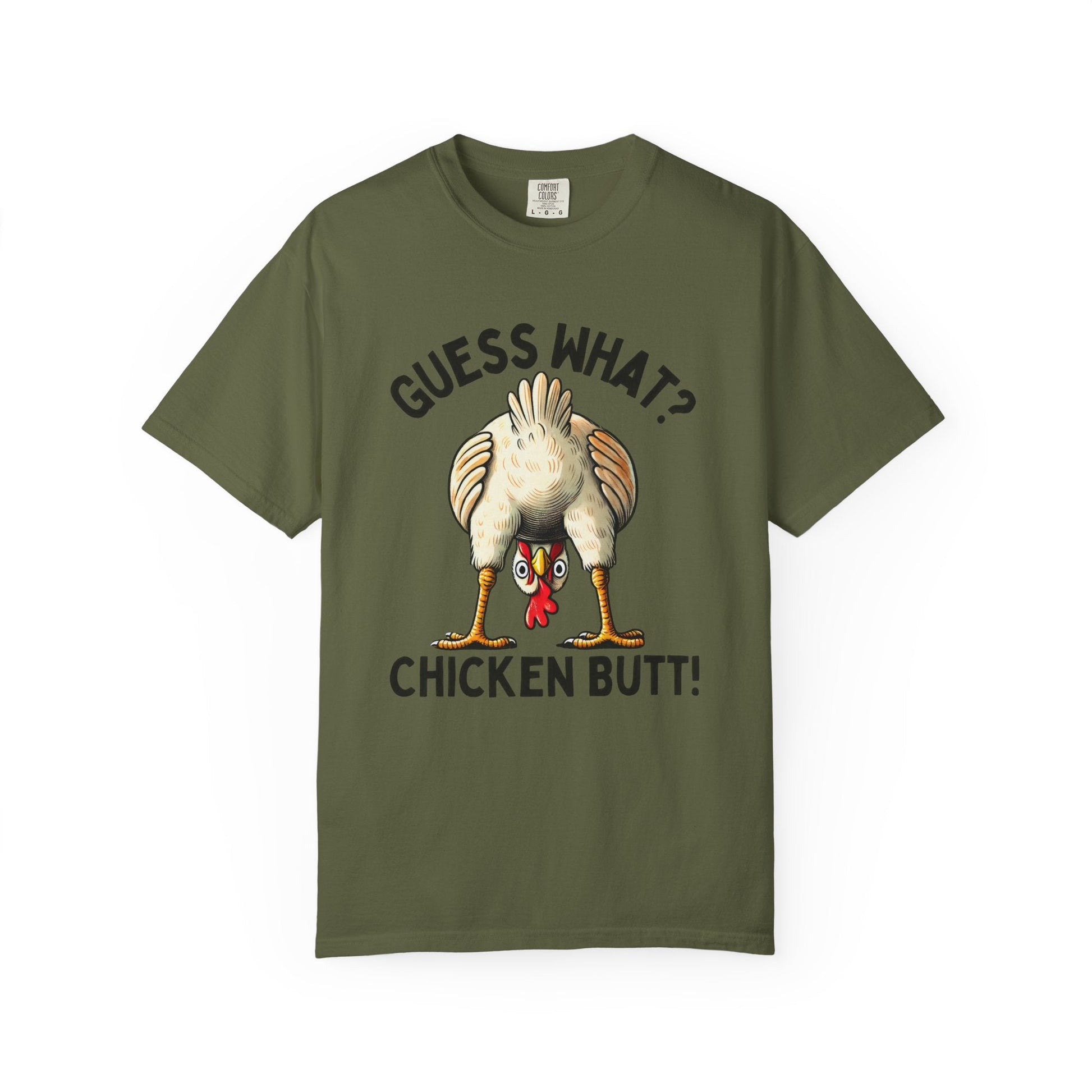 Funny Guess What Chicken Butt Humorous Chicken Lover Tee - Popbydesign