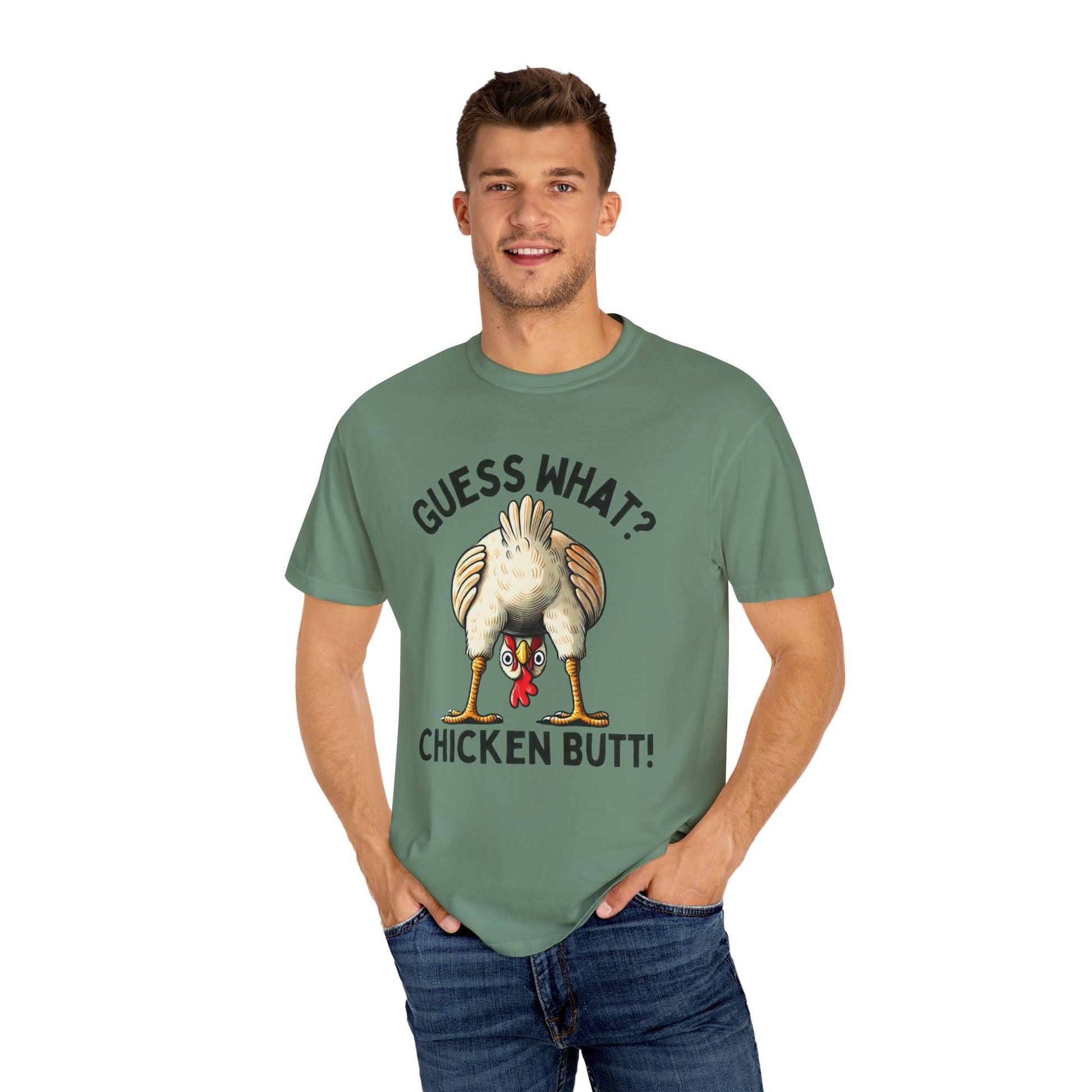 Funny Guess What Chicken Butt Humorous Chicken Lover Tee - Popbydesign