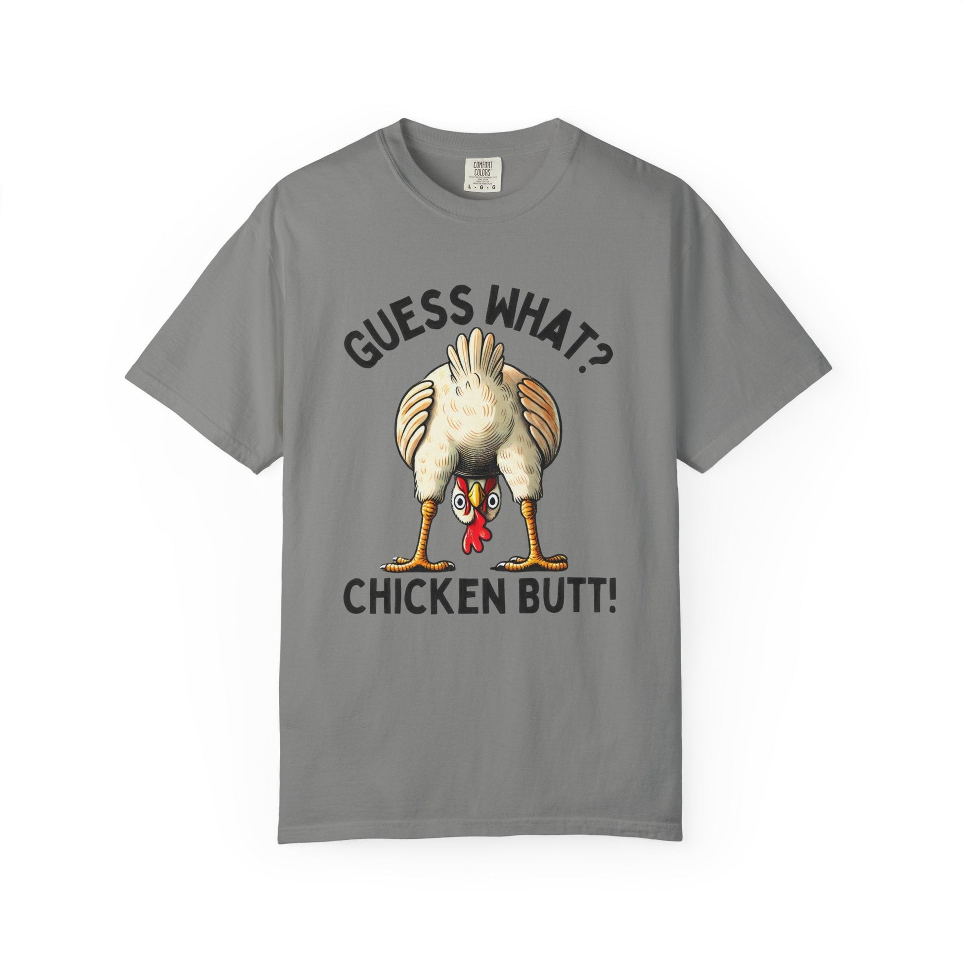 Funny Guess What Chicken Butt Humorous Chicken Lover Tee - Popbydesign