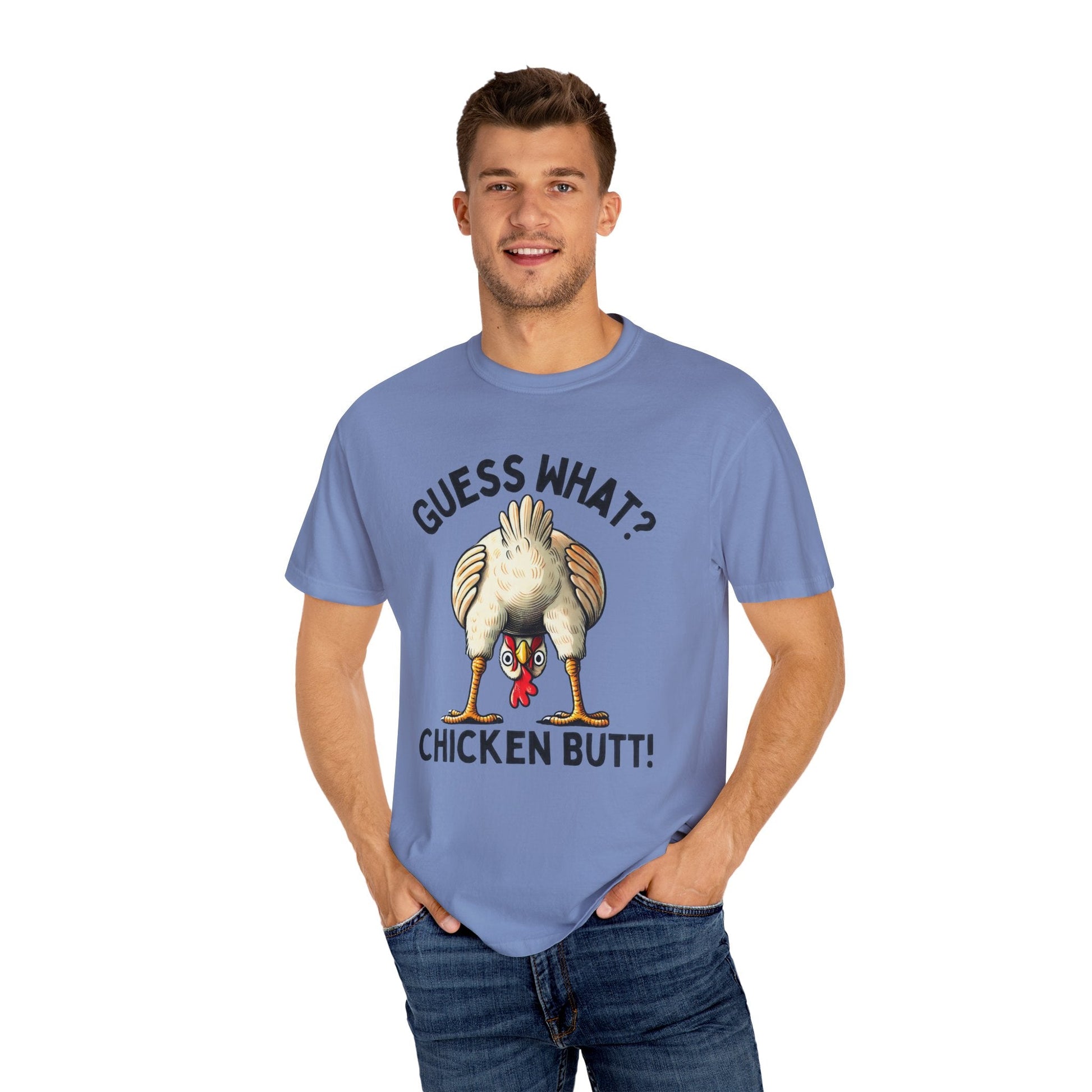 Funny Guess What Chicken Butt Humorous Chicken Lover Tee - Popbydesign