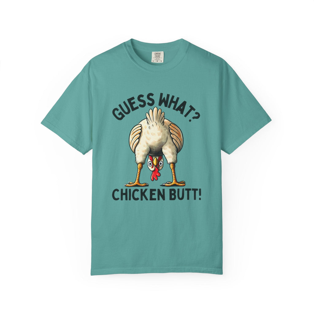 Funny Guess What Chicken Butt Humorous Chicken Lover Tee by Printify