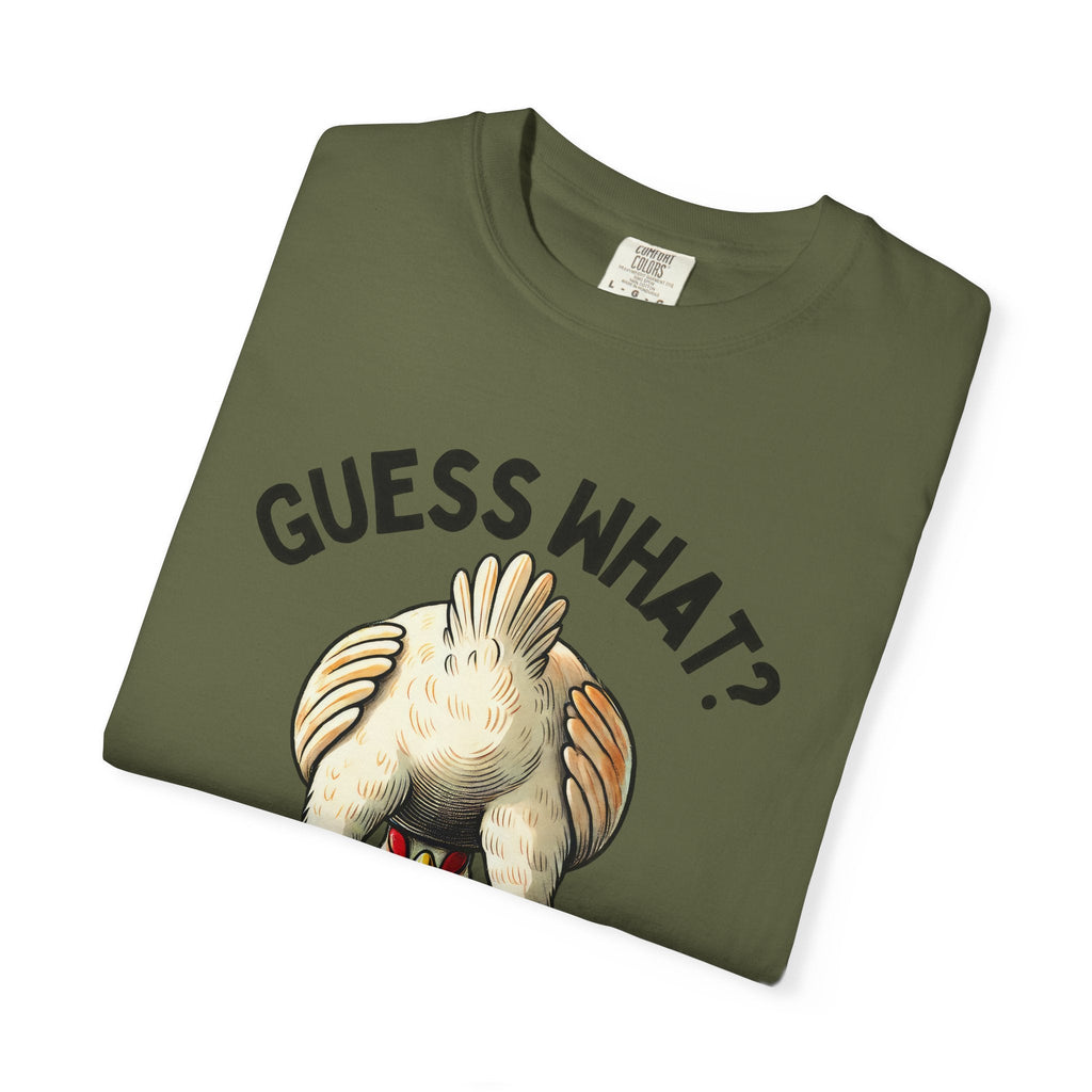 Funny Guess What Chicken Butt Humorous Chicken Lover Tee by Printify