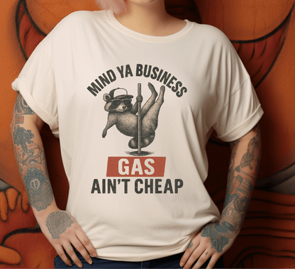 Funny Raccoon Pole Dancing Unisex Tee, Humorous Graphic Tee, - Popbydesign