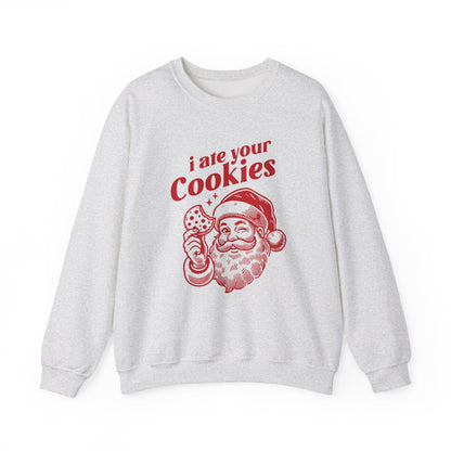 Funny Santa sweatshirt, Retro Santa sweatshirt, Santa Cookie - Popbydesign