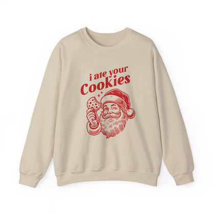 Funny Santa sweatshirt, Retro Santa sweatshirt, Santa Cookie - Popbydesign