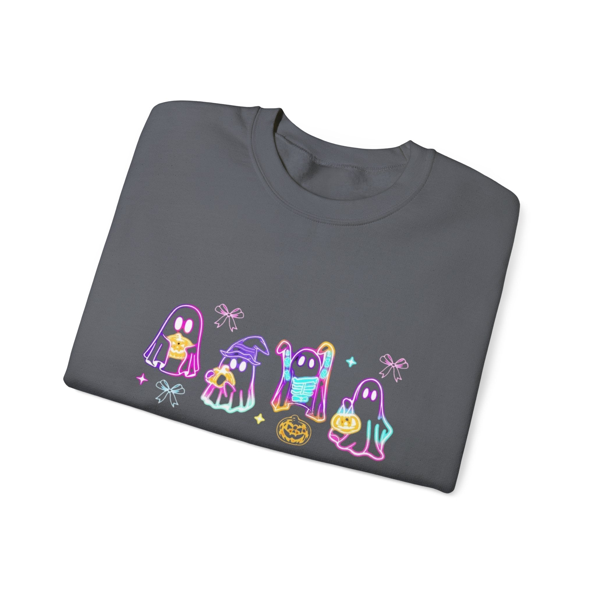Ghost Neon Halloween Sweatshirt, Halloween Party Sweater by PopCultureByDesign36