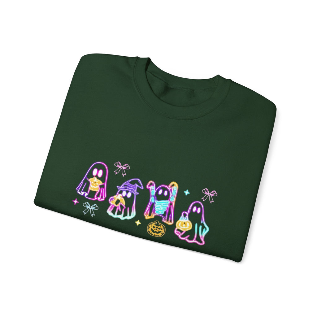 Ghost Neon Halloween Sweatshirt, Halloween Party Sweater by PopCultureByDesign36