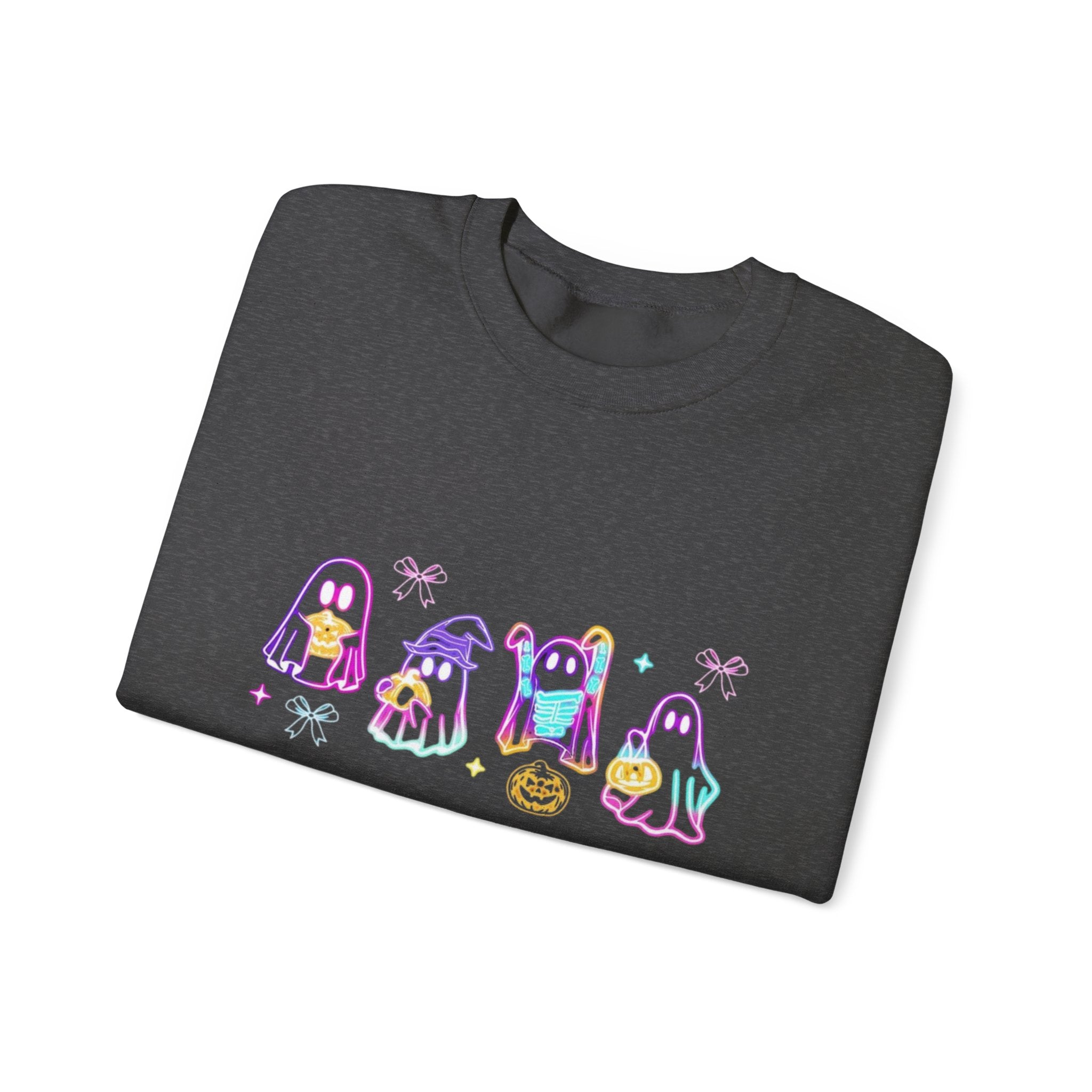 Ghost Neon Halloween Sweatshirt, Halloween Party Sweater by PopCultureByDesign36