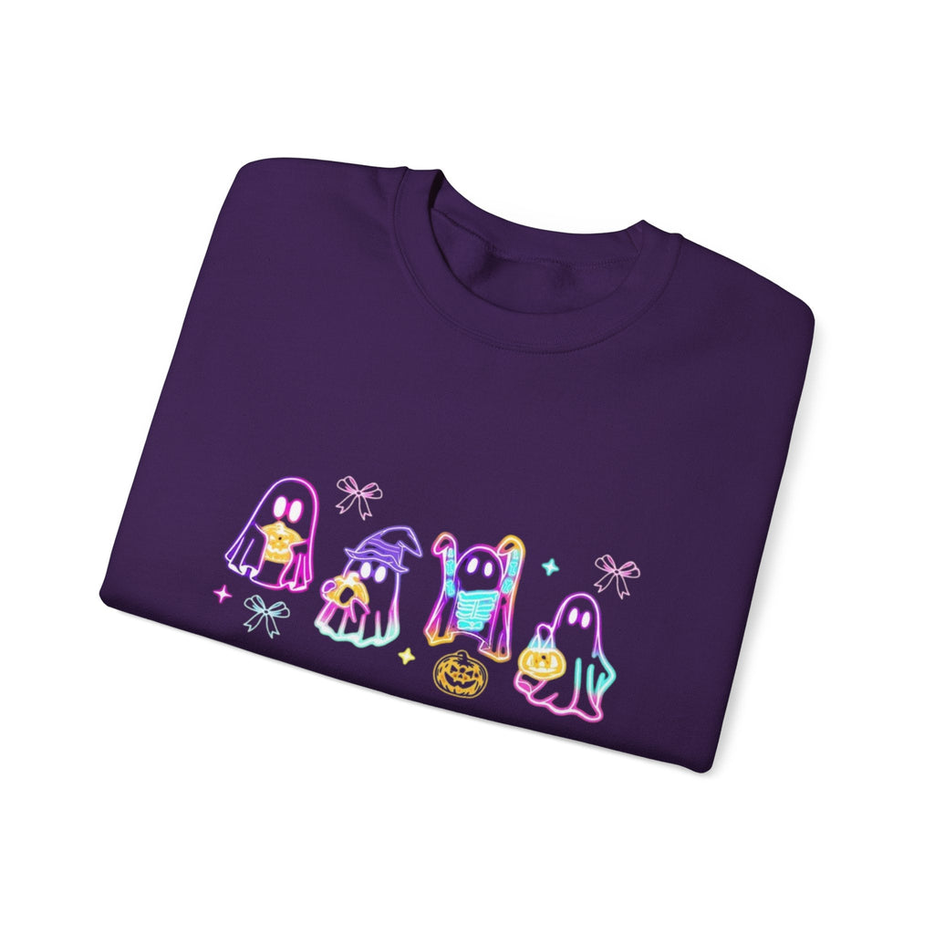 Ghost Neon Halloween Sweatshirt, Halloween Party Sweater by PopCultureByDesign36