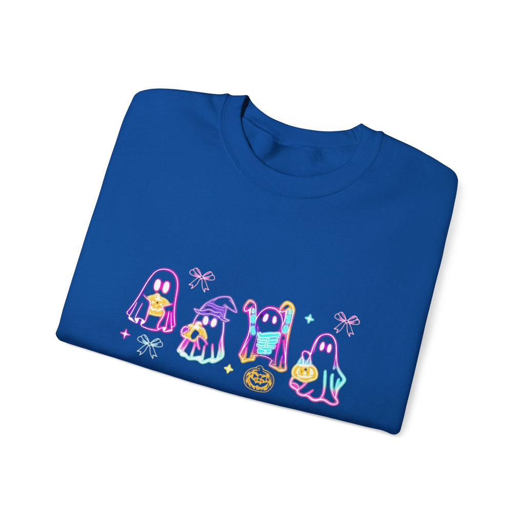 Ghost Neon Halloween Sweatshirt, Halloween Party Sweater by PopCultureByDesign36