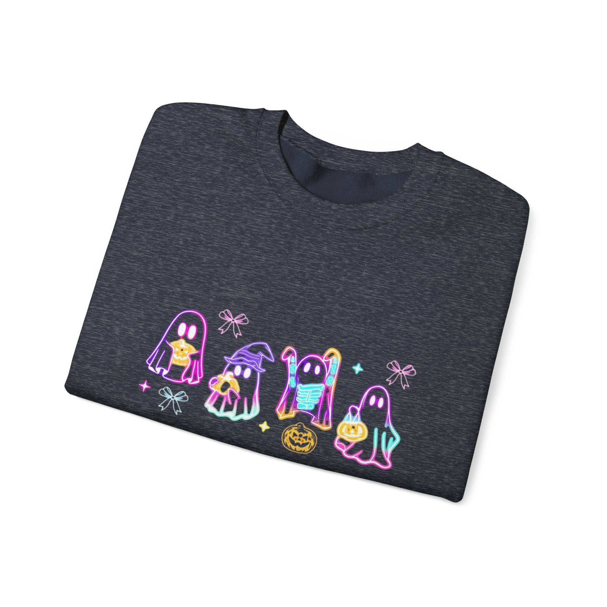 Ghost Neon Halloween Sweatshirt, Halloween Party Sweater by PopCultureByDesign36