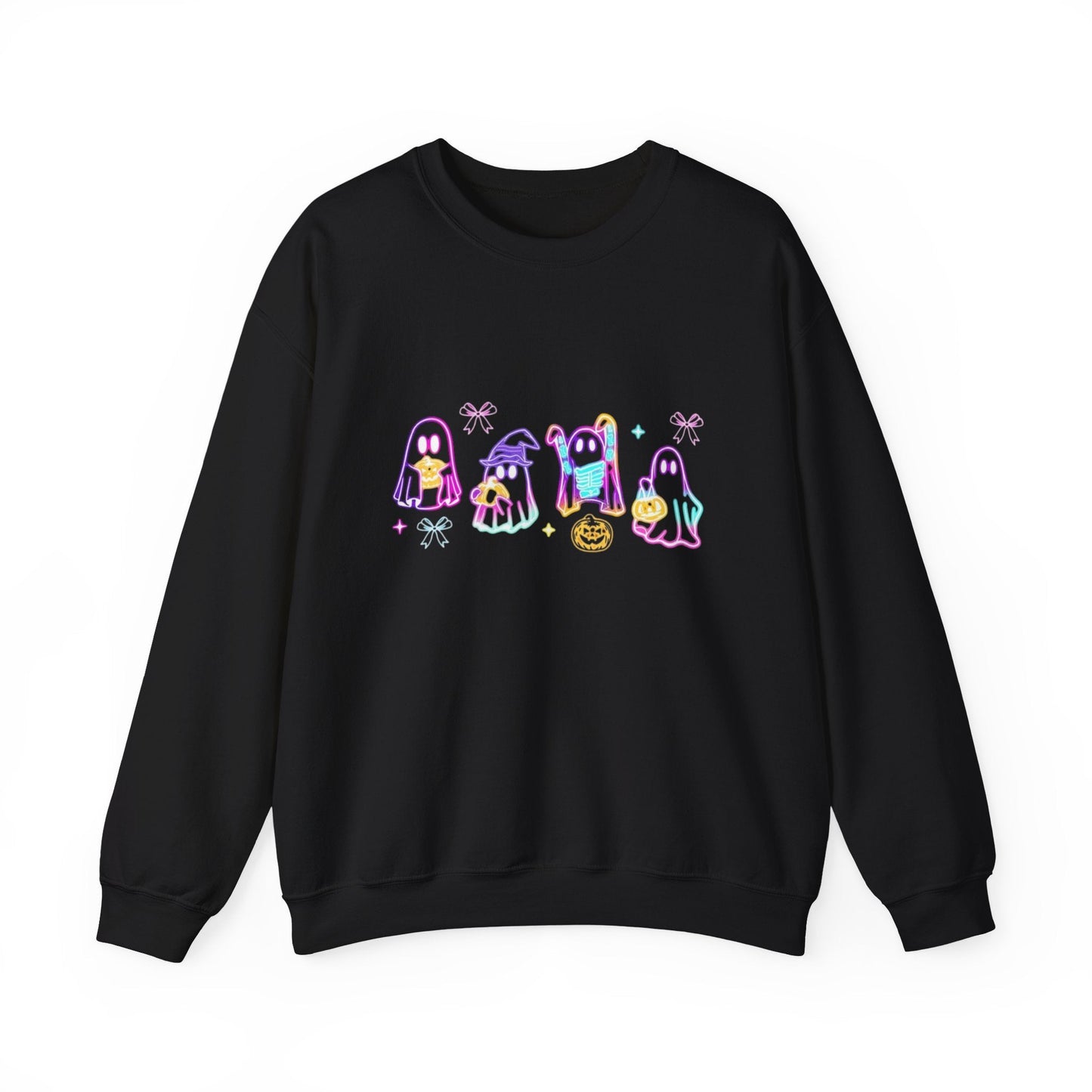 Ghost Neon Halloween Sweatshirt, Halloween Party Sweater - Popbydesign