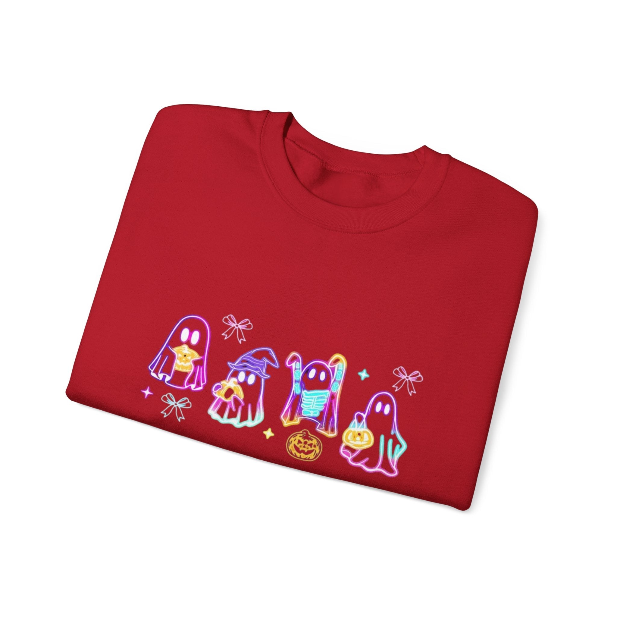 Ghost Neon Halloween Sweatshirt, Halloween Party Sweater by PopCultureByDesign36