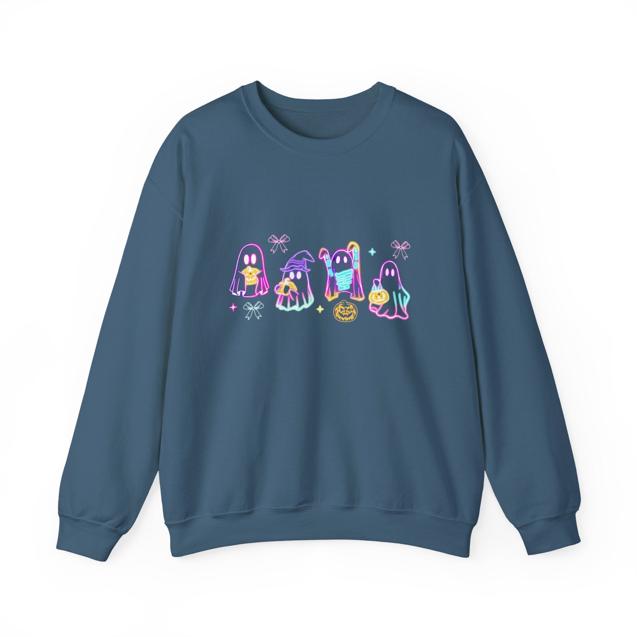 Ghost Neon Halloween Sweatshirt, Halloween Party Sweater by PopCultureByDesign36