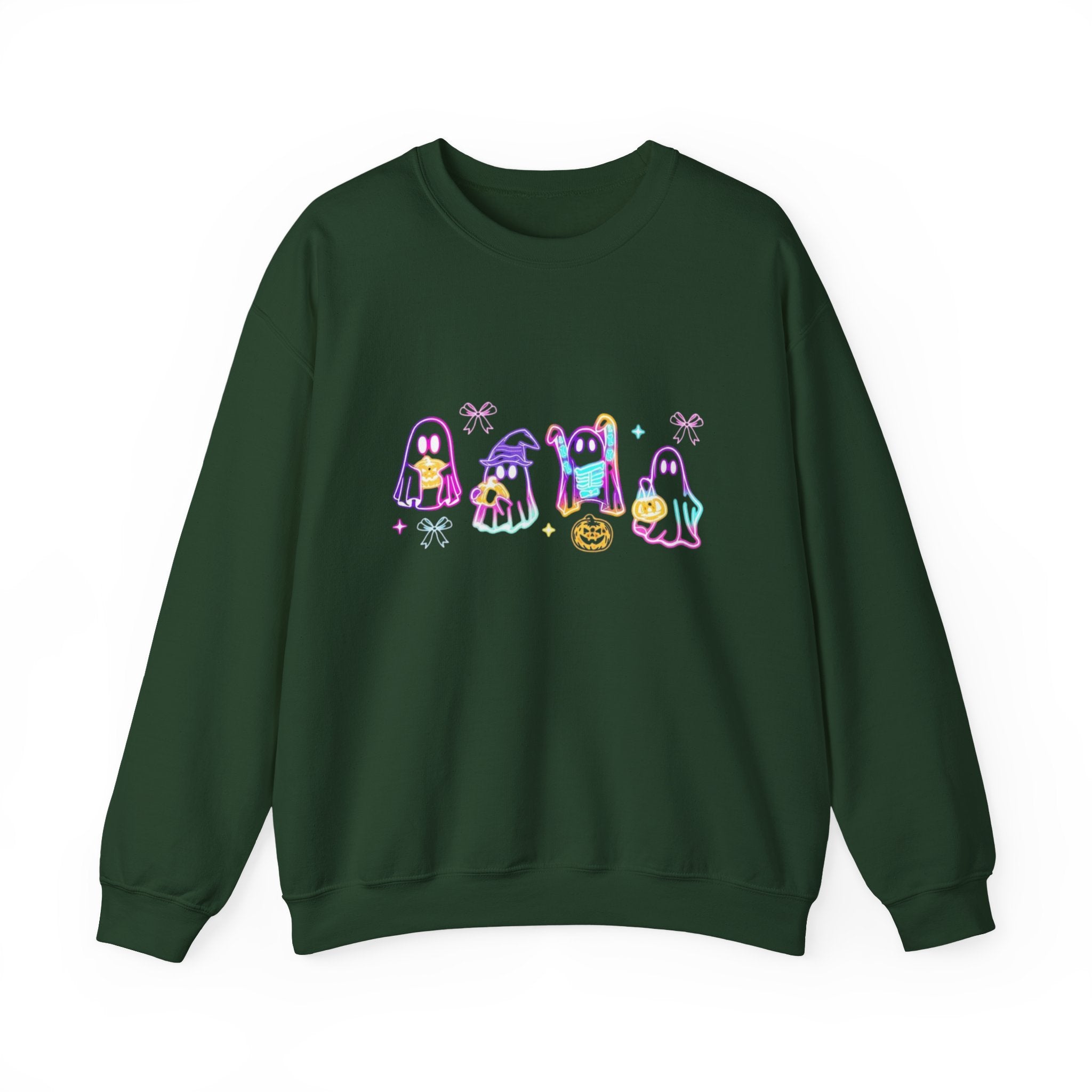 Ghost Neon Halloween Sweatshirt, Halloween Party Sweater by PopCultureByDesign36