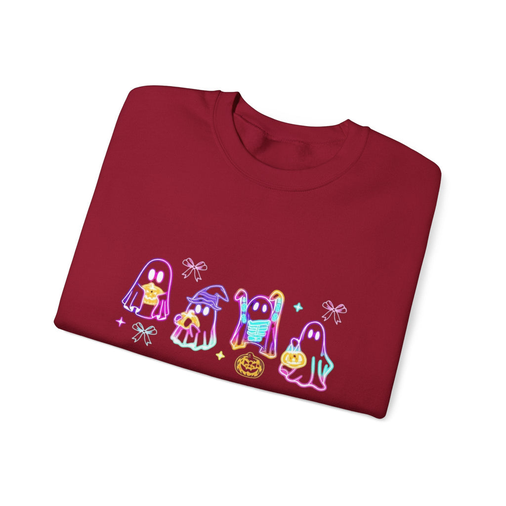 Ghost Neon Halloween Sweatshirt, Halloween Party Sweater by PopCultureByDesign36