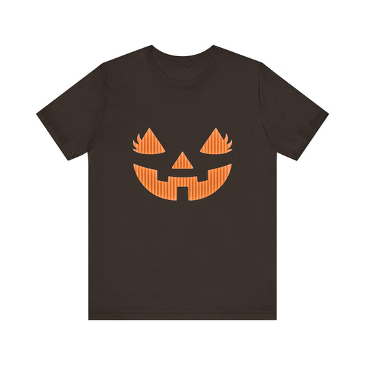 Halloween Pumpkin Tee, Spooky Shirt, Pumpkin Face Top - Popbydesign