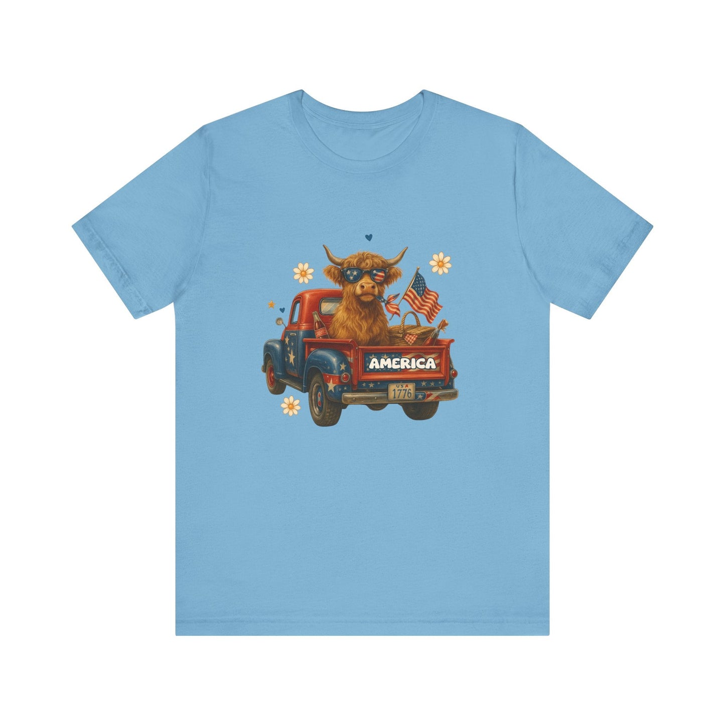 Highland Cow Fourth of July Funny Shirt, Scotland Farm Gift - Popbydesign