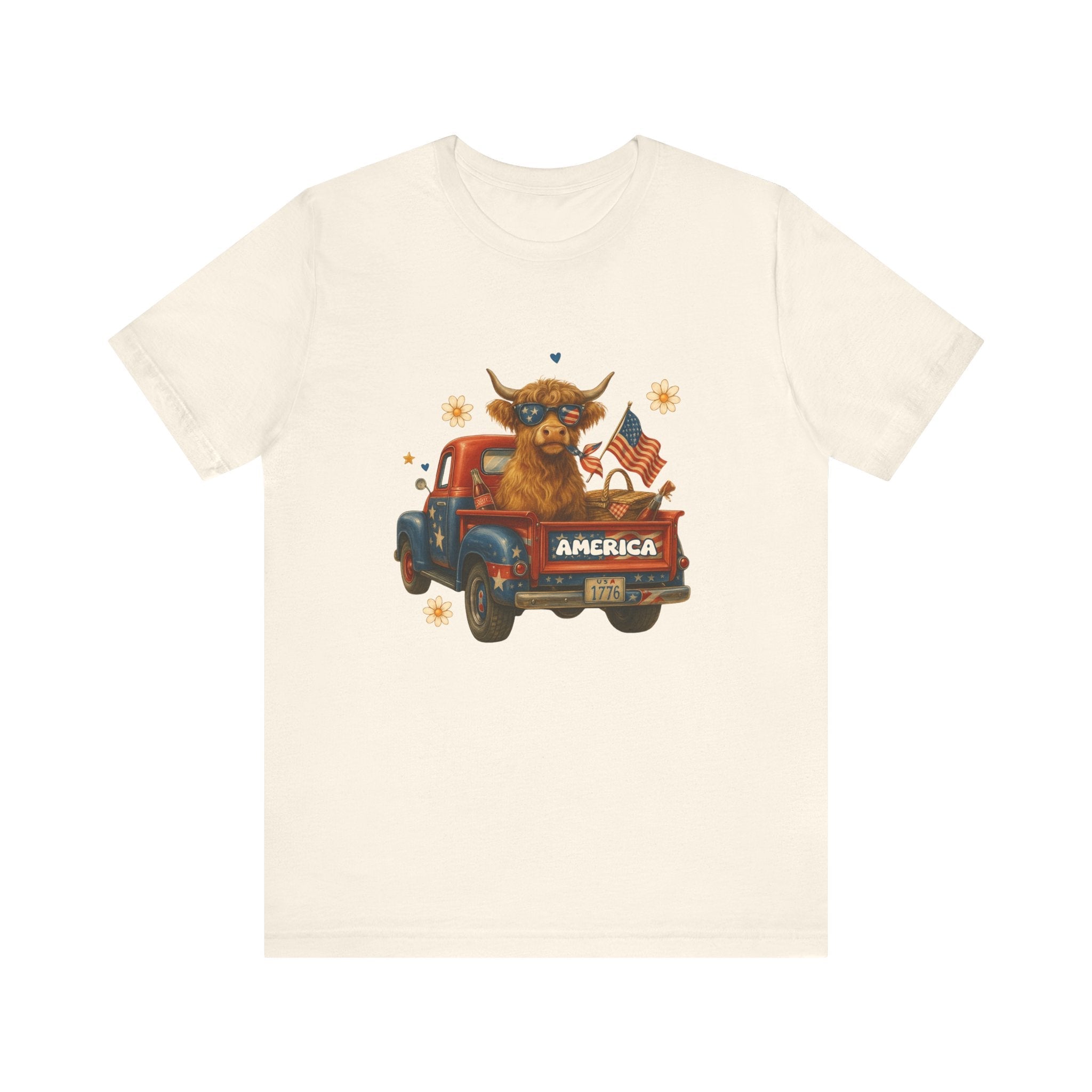Highland Cow Fourth of July Funny Shirt, Scotland Farm Gift by PopCultureByDesign36