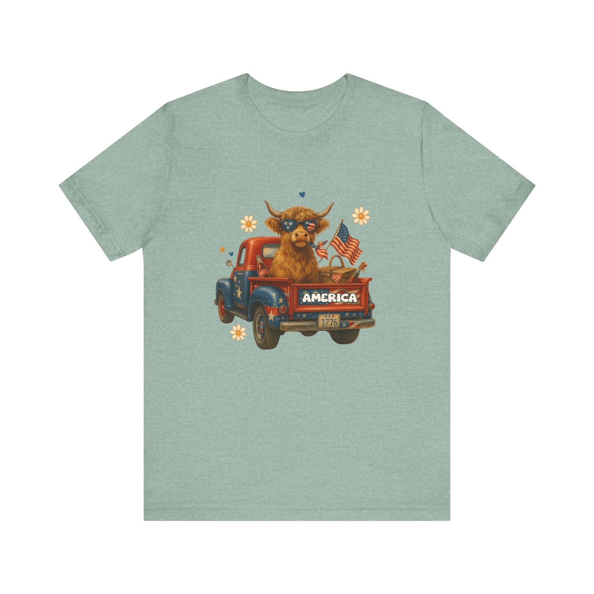 Highland Cow Fourth of July Funny Shirt, Scotland Farm Gift - Popbydesign