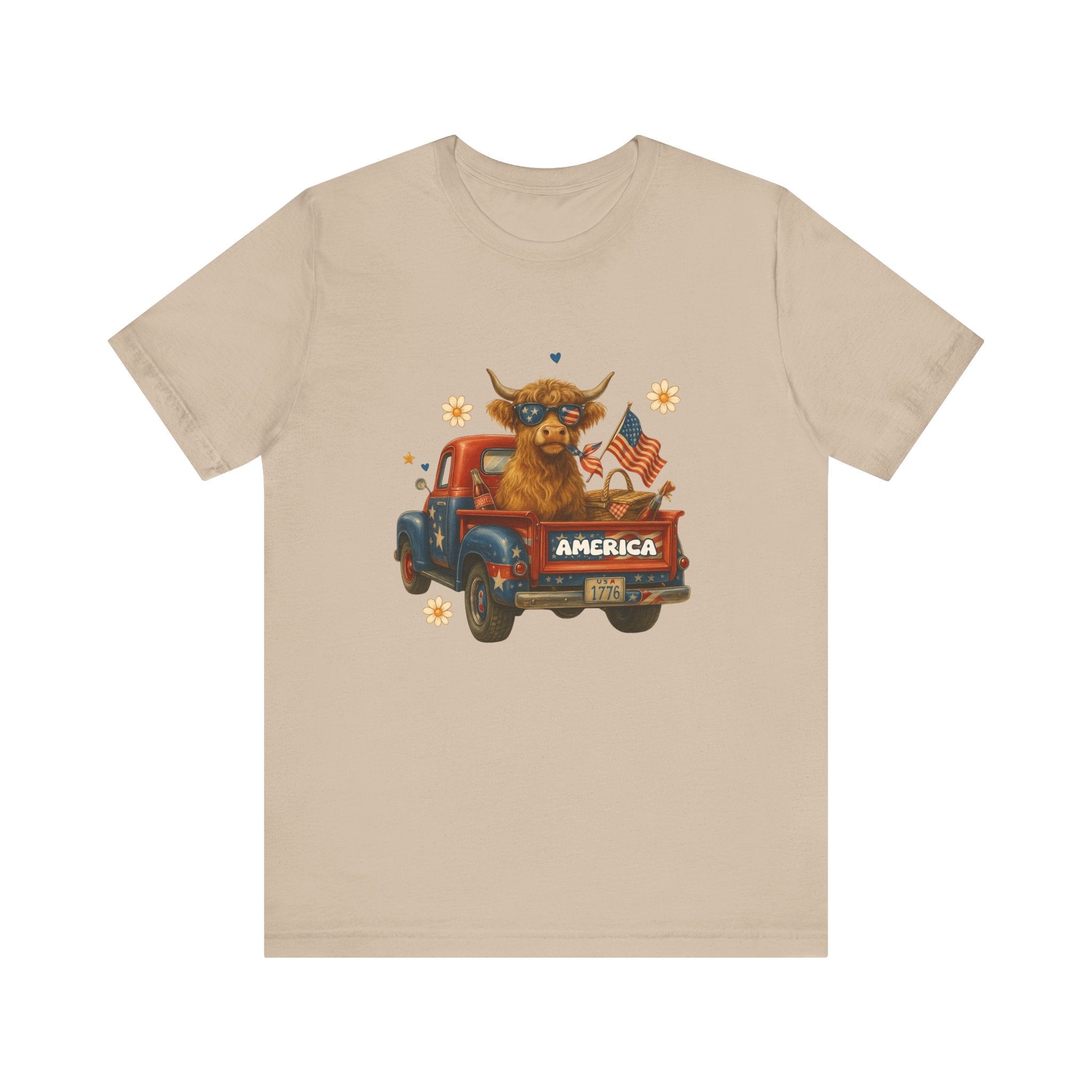 Highland Cow Fourth of July Funny Shirt, Scotland Farm Gift by PopCultureByDesign36