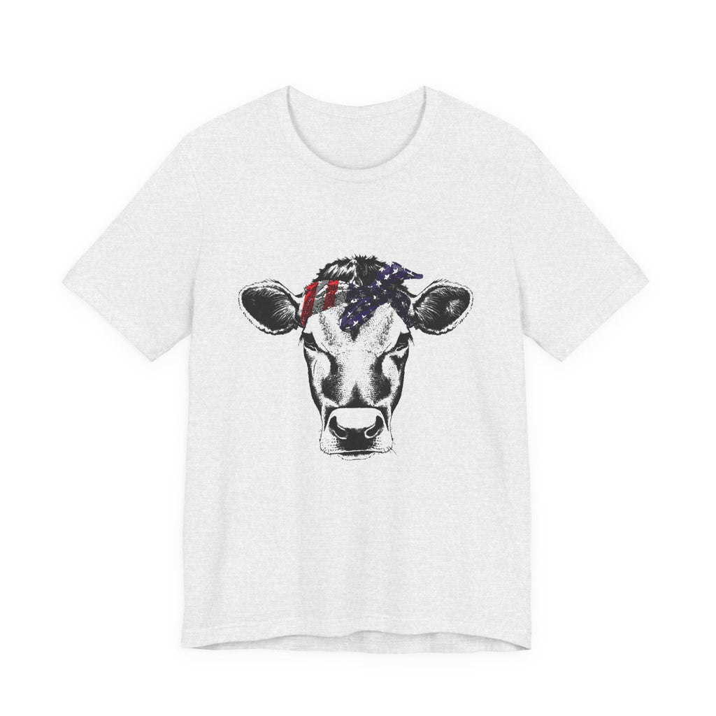Highland Cow Shirt - Funny American Flag Independence Day by PopCultureByDesign36