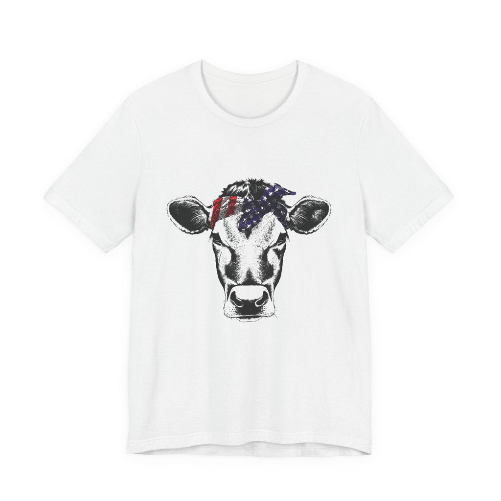 Highland Cow Shirt - Funny American Flag Independence Day by PopCultureByDesign36