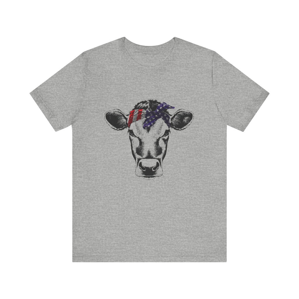 Highland Cow Shirt - Funny American Flag Independence Day by PopCultureByDesign36