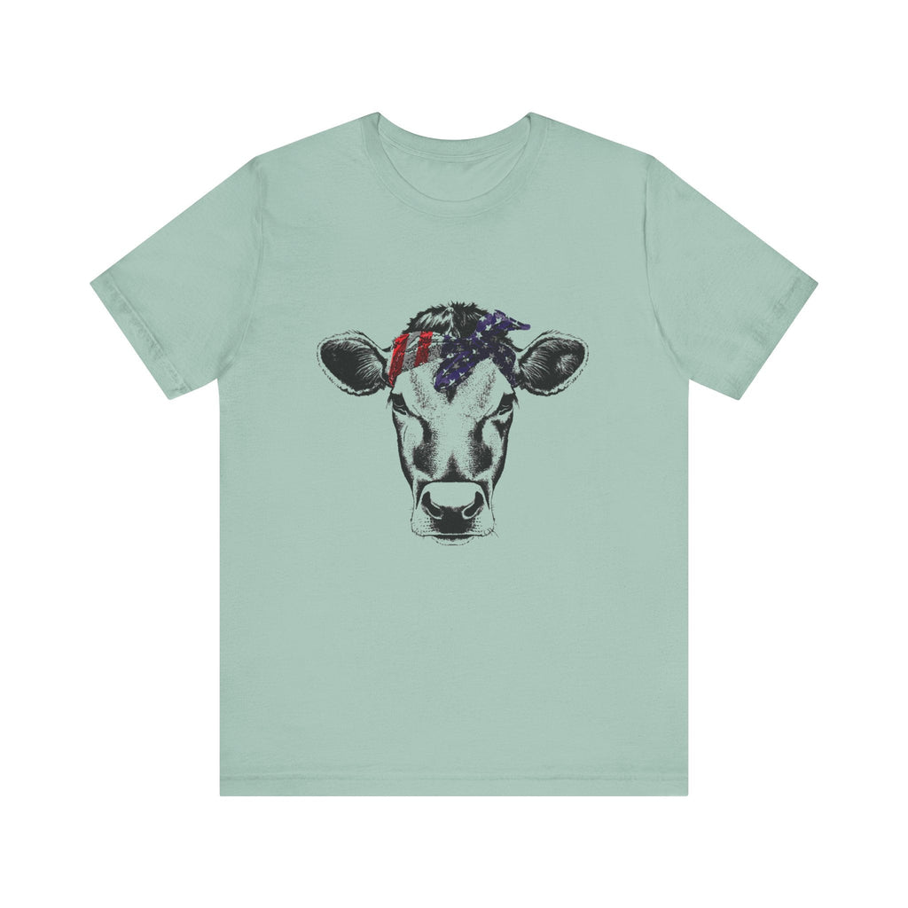 Highland Cow Shirt - Funny American Flag Independence Day by PopCultureByDesign36