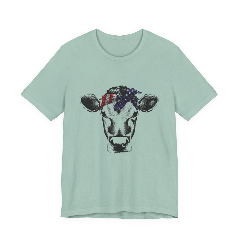 Highland Cow Shirt - Funny American Flag Independence Day by PopCultureByDesign36