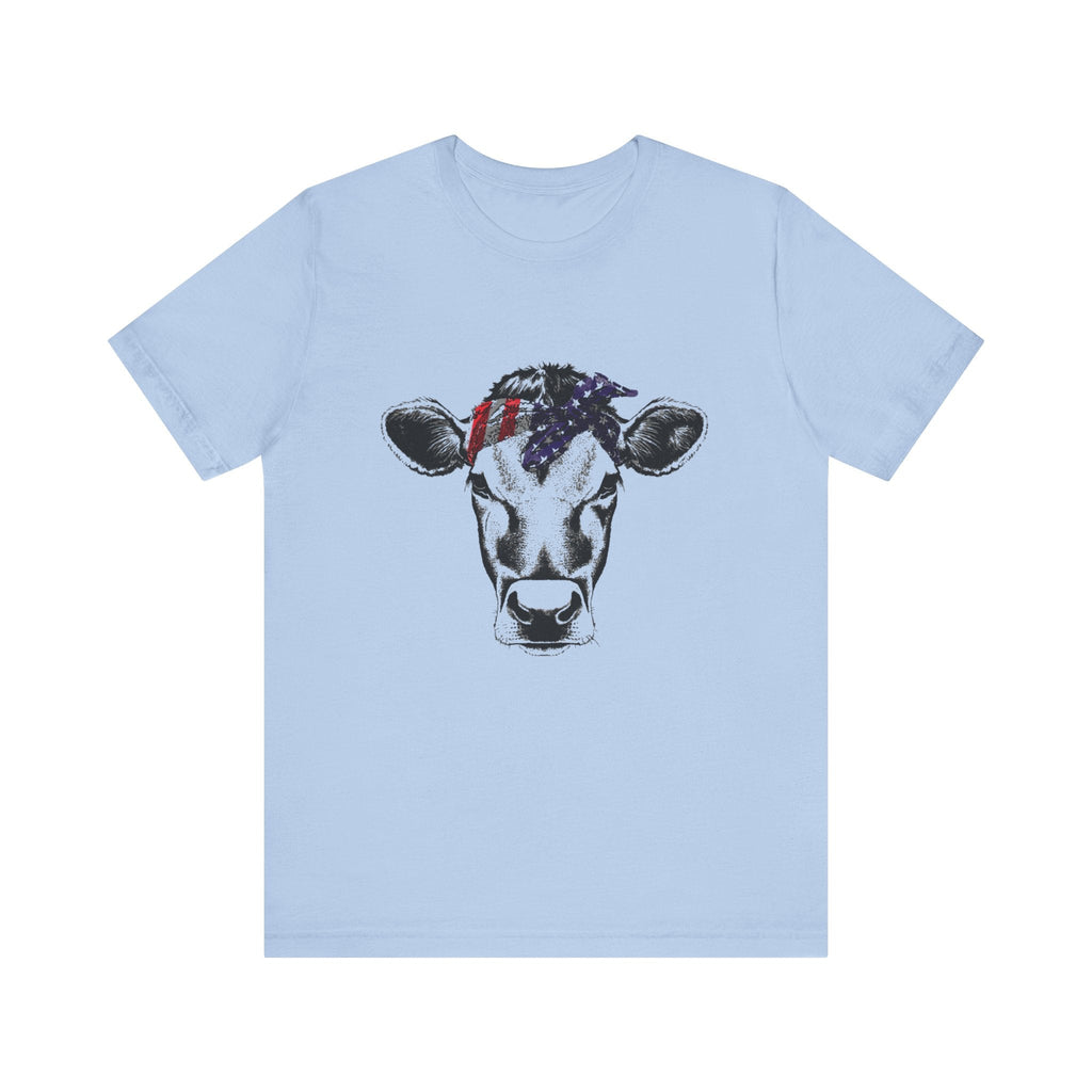 Highland Cow Shirt - Funny American Flag Independence Day by PopCultureByDesign36