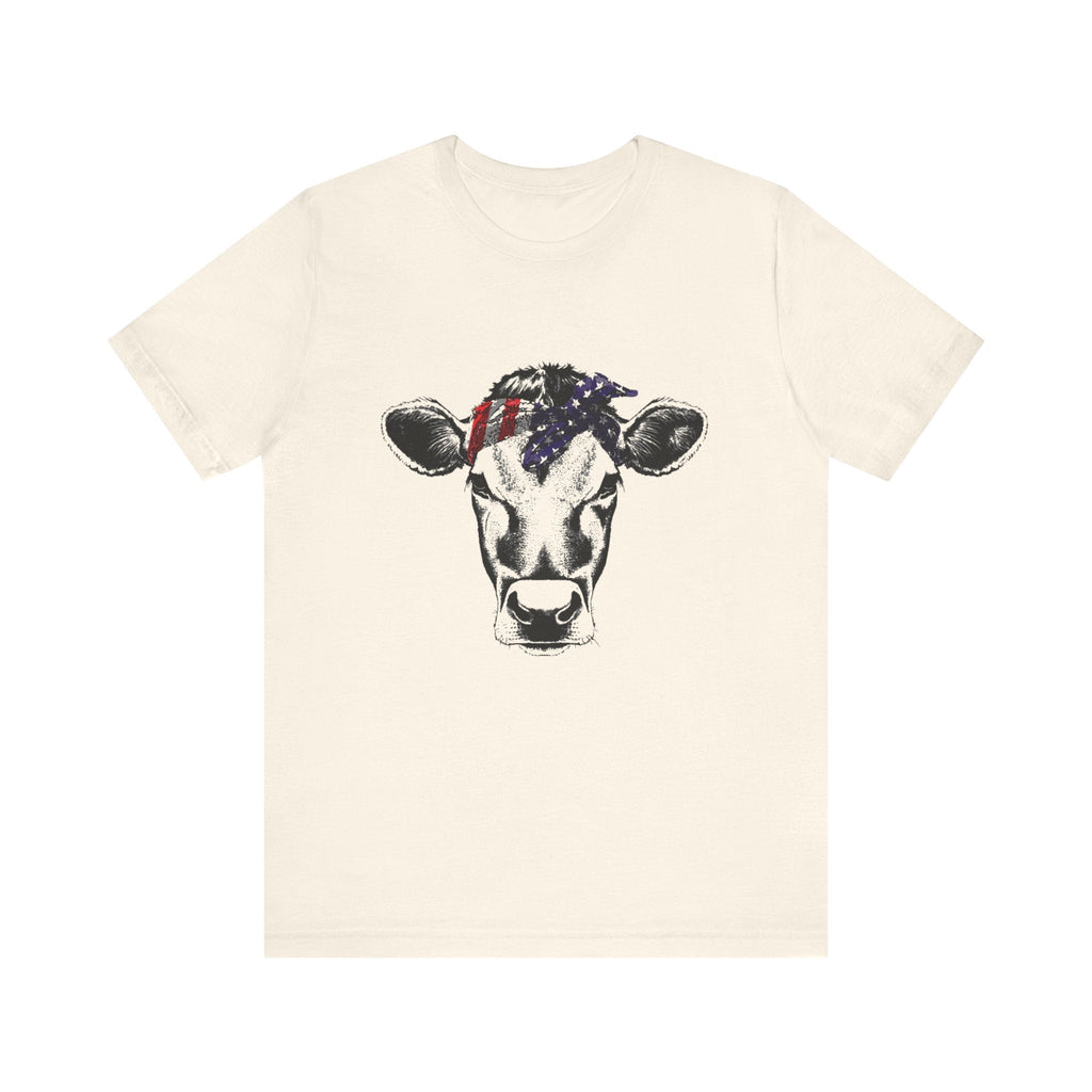 Highland Cow Shirt - Funny American Flag Independence Day by PopCultureByDesign36
