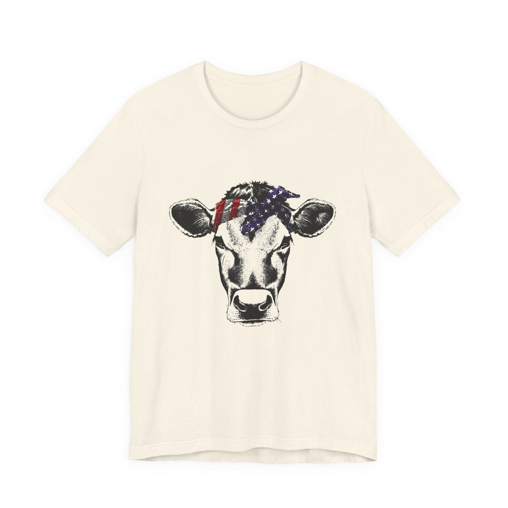 Highland Cow Shirt - Funny American Flag Independence Day by PopCultureByDesign36