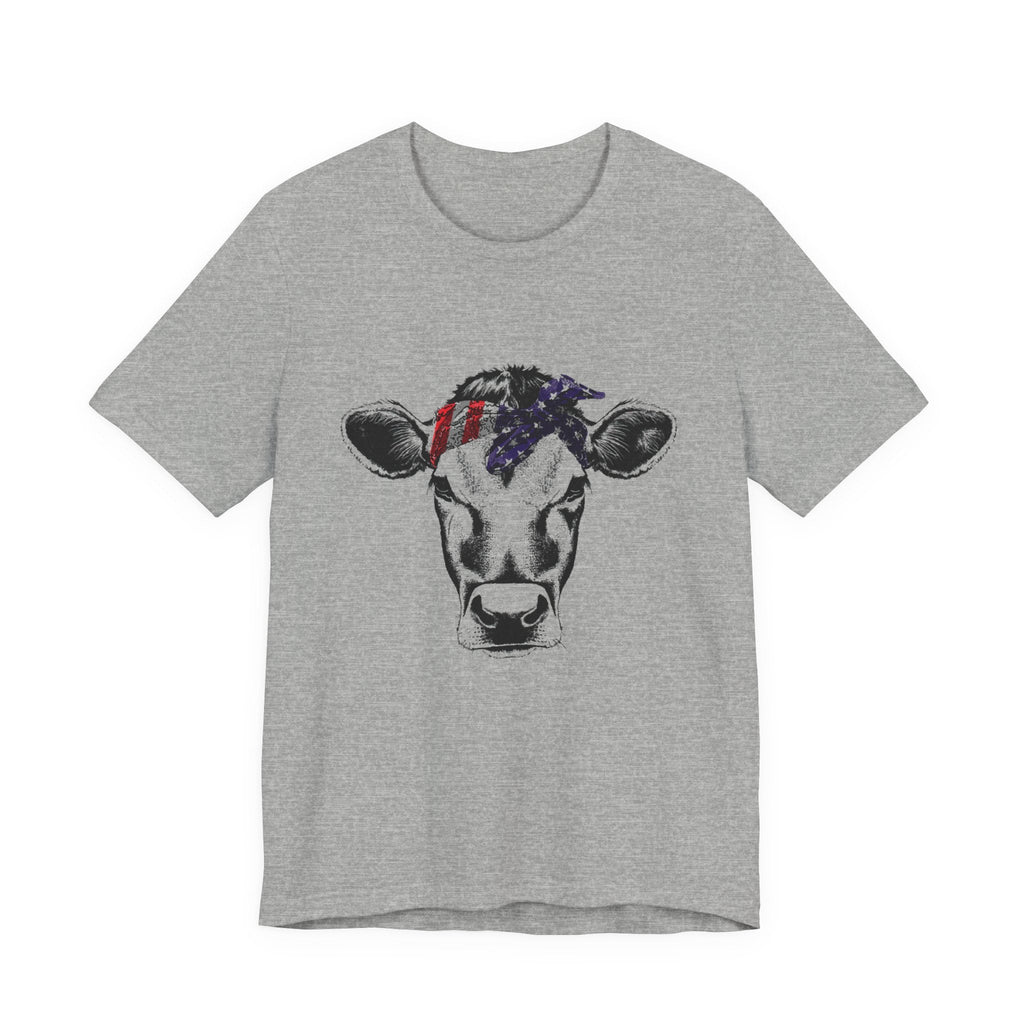 Highland Cow Shirt - Funny American Flag Independence Day by PopCultureByDesign36
