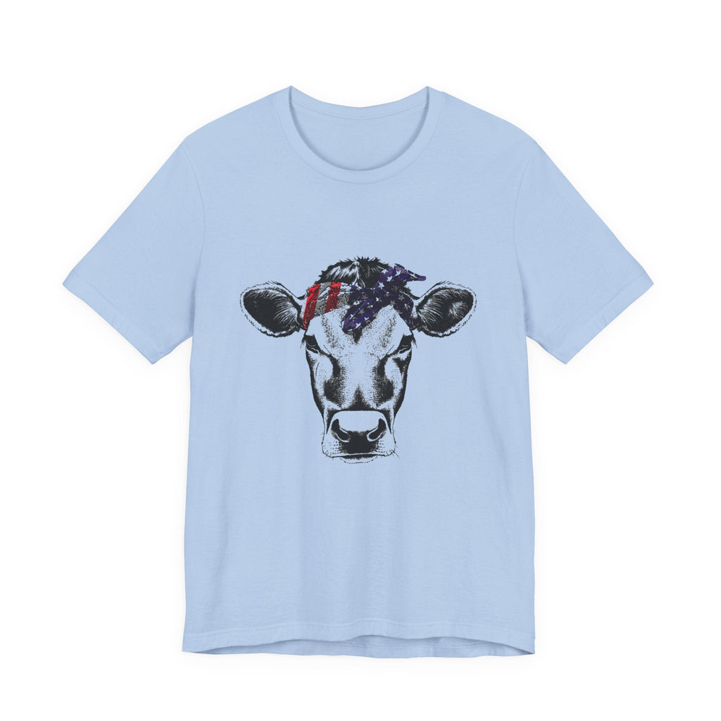 Highland Cow Shirt - Funny American Flag Independence Day by PopCultureByDesign36