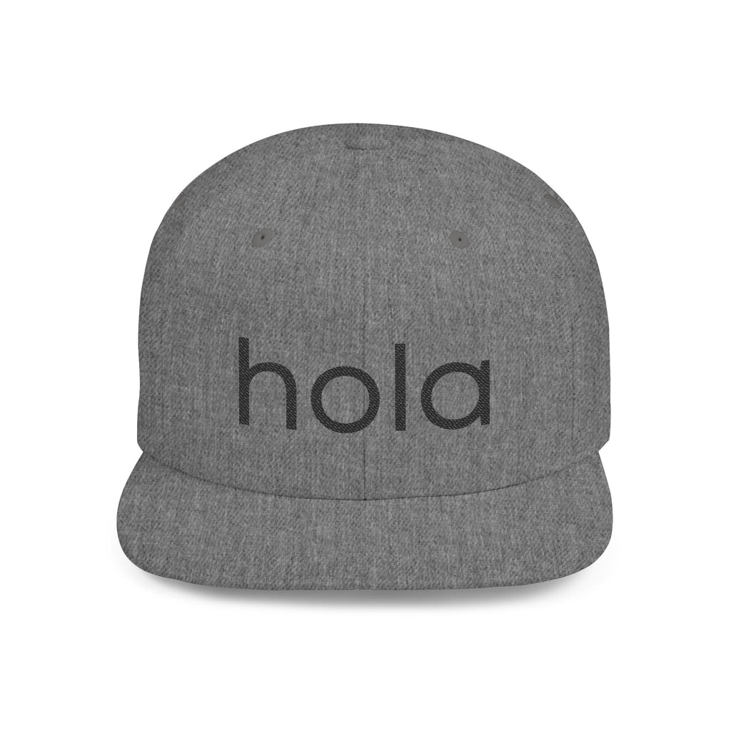 Hola Snapback Hat — Flat Bill Workout Cap by PopCultureByDesign36