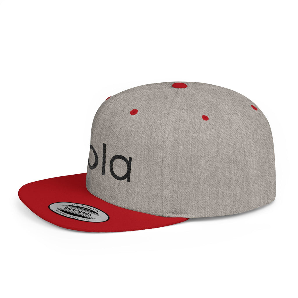 Hola Snapback Hat — Flat Bill Workout Cap by PopCultureByDesign36