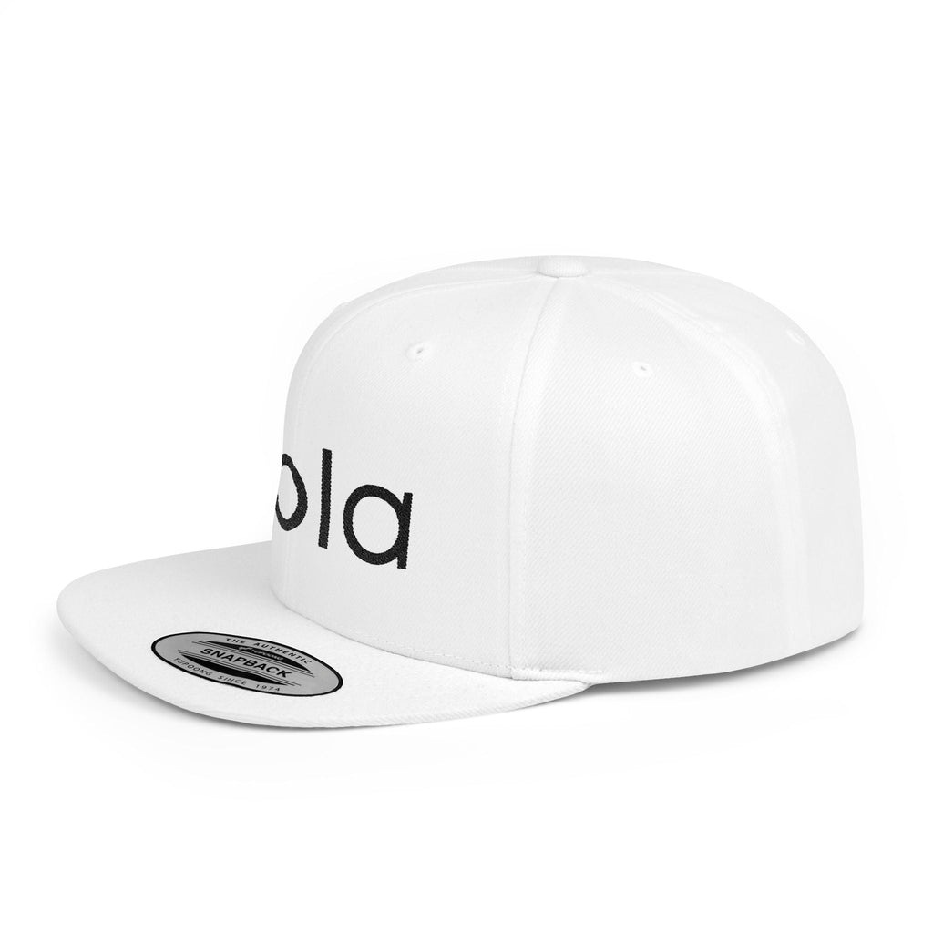 Hola Snapback Hat — Flat Bill Workout Cap by PopCultureByDesign36