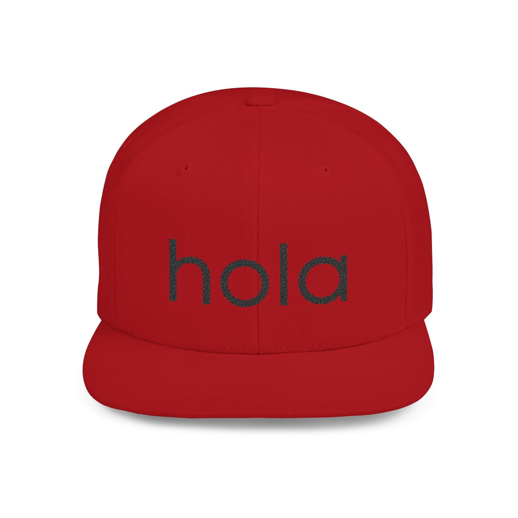Hola Snapback Hat — Flat Bill Workout Cap by PopCultureByDesign36