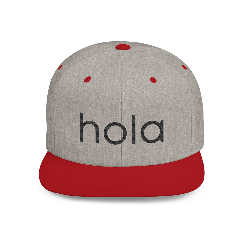 Hola Snapback Hat — Flat Bill Workout Cap by PopCultureByDesign36