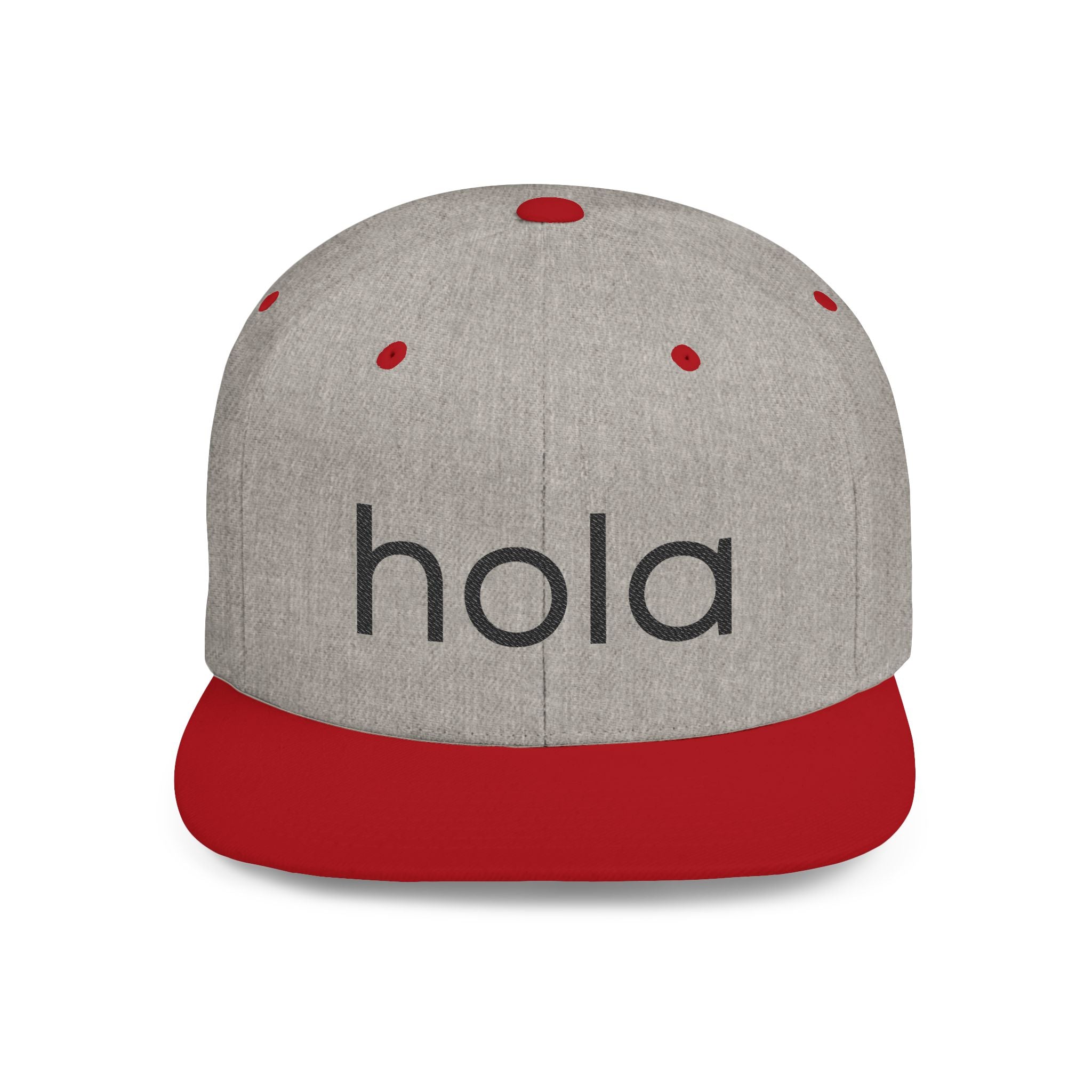 Hola Snapback Hat — Flat Bill Workout Cap by PopCultureByDesign36