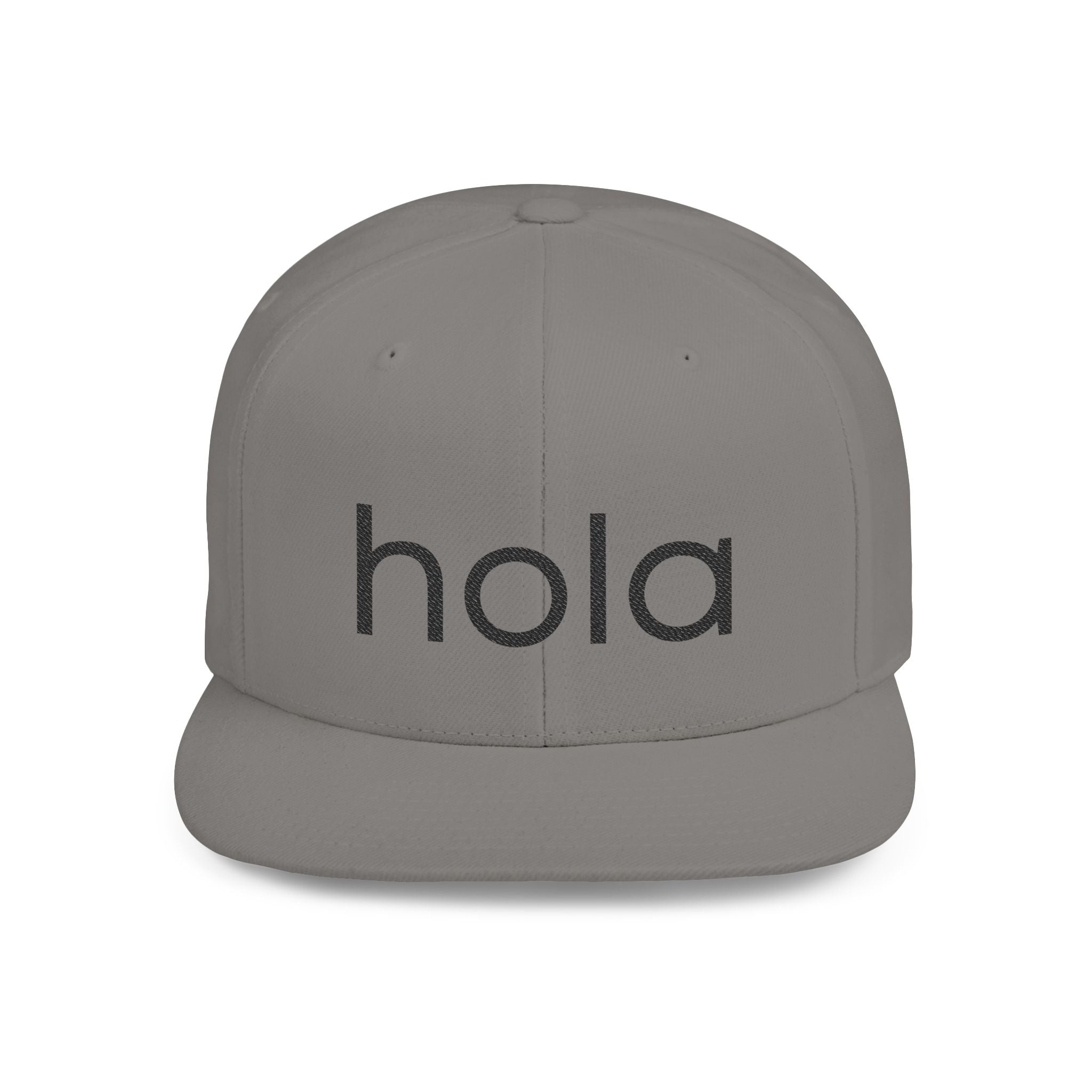 Hola Snapback Hat — Flat Bill Workout Cap by PopCultureByDesign36