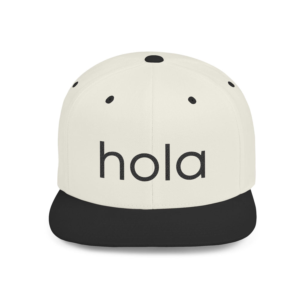 Hola Snapback Hat — Flat Bill Workout Cap by PopCultureByDesign36