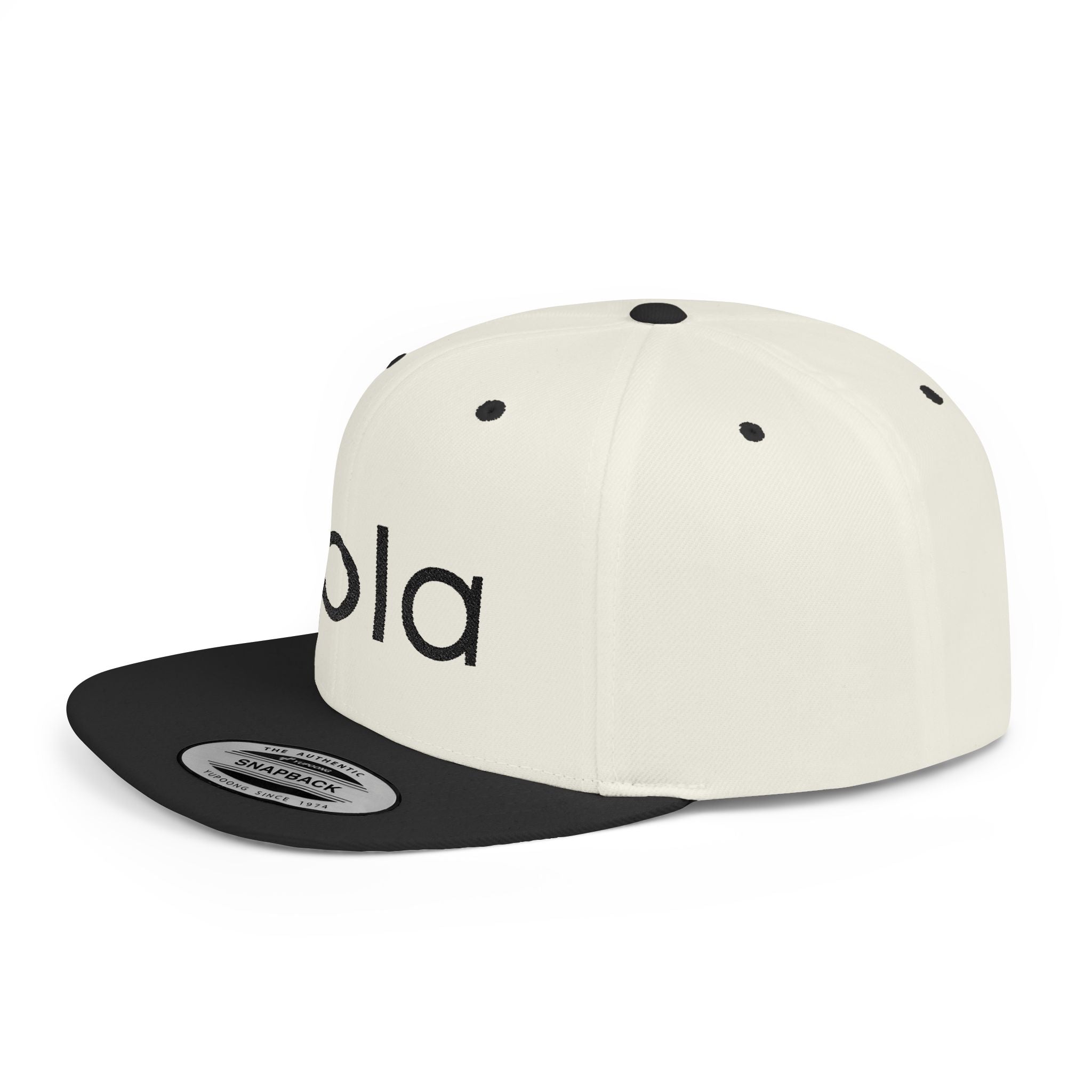 Hola Snapback Hat — Flat Bill Workout Cap by PopCultureByDesign36