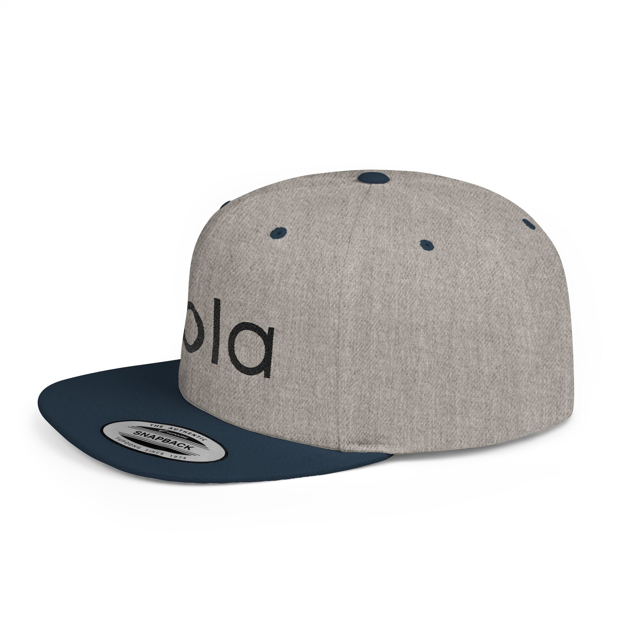 Hola Snapback Hat — Flat Bill Workout Cap by PopCultureByDesign36