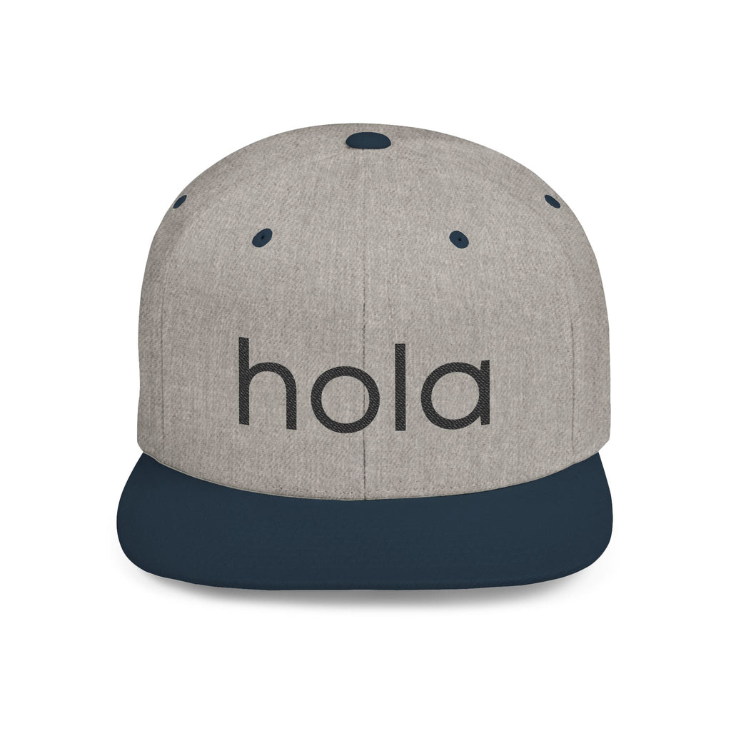 Hola Snapback Hat — Flat Bill Workout Cap by PopCultureByDesign36